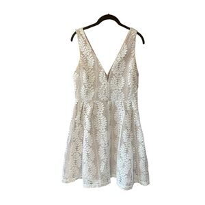 Lulus All Of My Heart White Lace Skater Dress